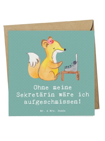 Mr. & Mrs. Panda Deluxe Karte Sekretärin Helfer mit Spruch in Meeresbrise