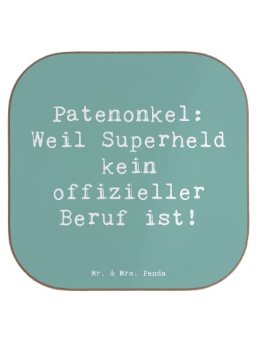 Mr. & Mrs. Panda Untersetzer für Gläser Spruch Patenonkel Superh... in Meeresbrise