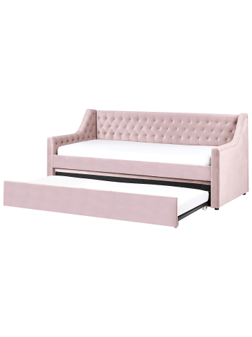 Beliani Tagesbett MONTARGIS in Rosa - (W) 91 x (H) 94 x (L) 219 cm