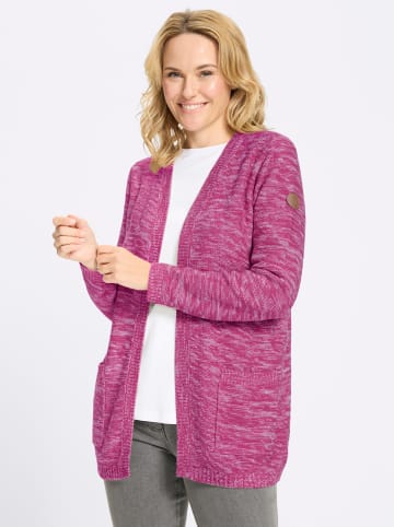 Sieh an! Long-Strickjacke in magenta-meliert
