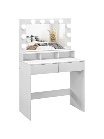 HOMCOM Schminktisch-80L x 40B x 135H cm-Weiß