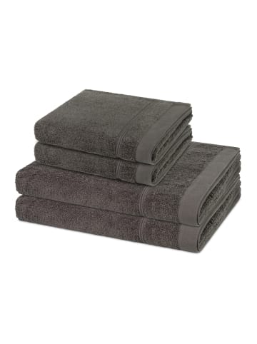 Ross 2 X Handtuch 2 X Duschtuch im Set Rubin in Mokka