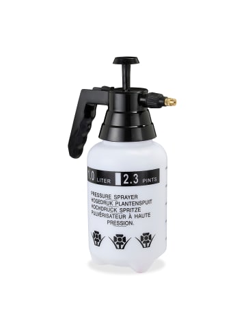relaxdays 2x Pumpsprühflasche in Schwarz - 1 l