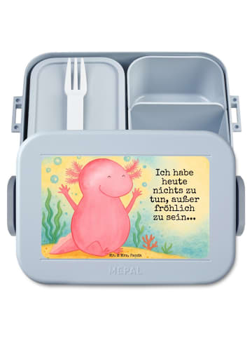 Mr. & Mrs. Panda MEPAL Bentobox Axolotl Hurra Design mit Spruch in Blau Pastell