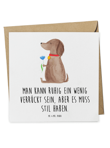 Mr. & Mrs. Panda Deluxe Karte Hund Blume mit Spruch in Weiß