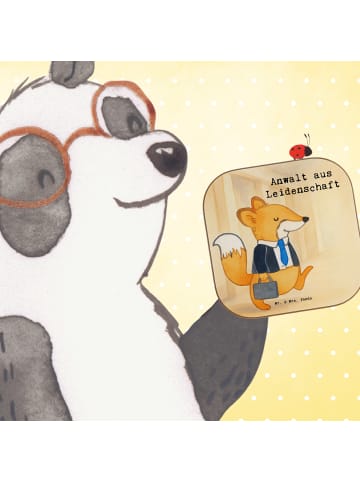 Mr. & Mrs. Panda Untersetzer Anwalt Leidenschaft Design mit Spruch in Weiß