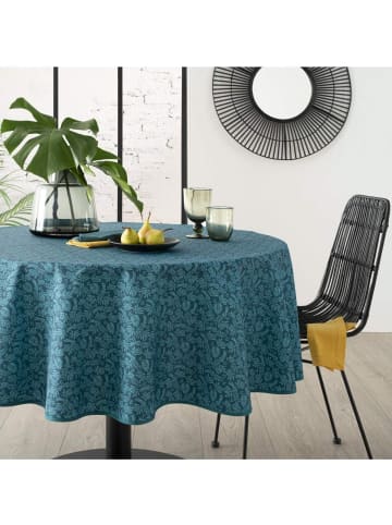 Atmosphera Créateur d'intérieur Tischdecke, gemustert in Meerblau, Ø 180 cm