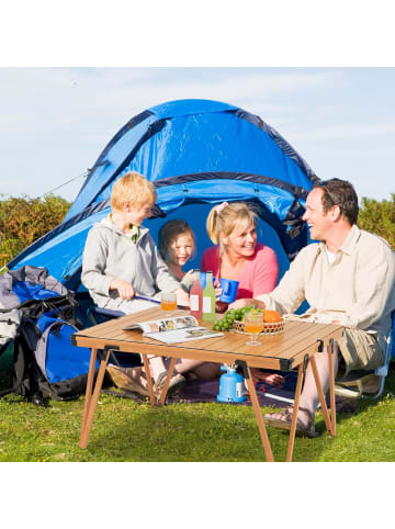 COSTWAY Campingtisch 90x69x42cm in Braun