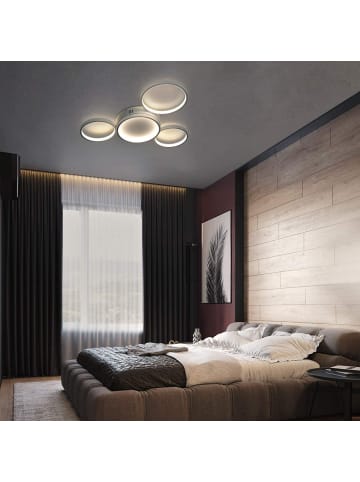 ZMH Deckenleuchte LED in weiß 4-flammige Ringe dimmbar 52W Modern