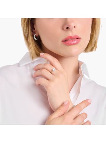 Thomas Sabo Ring Mit Weißem Stein Im Brillantschliff in silber, weiß