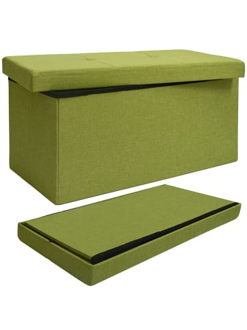DuneDesign Sitzbank mit Trennwand 76x38x38 cm faltbar Grün grün