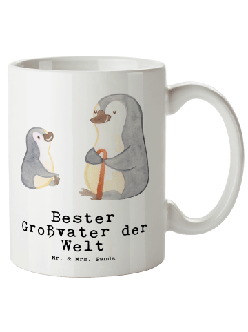 Mr. & Mrs. Panda Tasse Pinguin Bester Großvater der Welt mit Spruch in Weiß