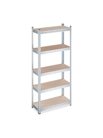 relaxdays Schwerlastregal in Silber - (B)70 x (H)150 x (T)30 cm