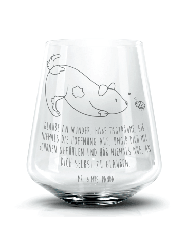 Mr. & Mrs. Panda Cocktail Glas Hund Marienkäfer mit Spruch in Transparent