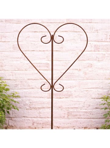 AltoBelli Gartenstecker CUORE Herz Stab Metall Echt Rost 100 cm
