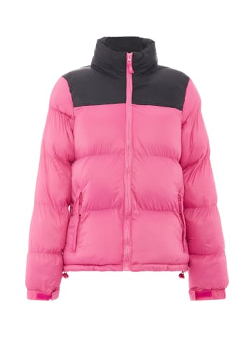 myMo Damen Wattierte Steppjacke in Rosa Schwarz