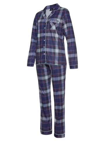 H.I.S Pyjama in blau-kariert