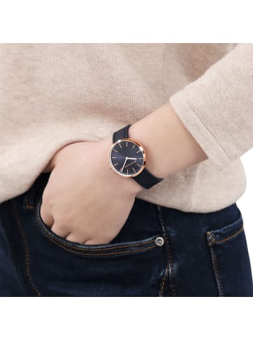 Tom Tailor Quarzuhr Edelstahl, IP gold in Blau