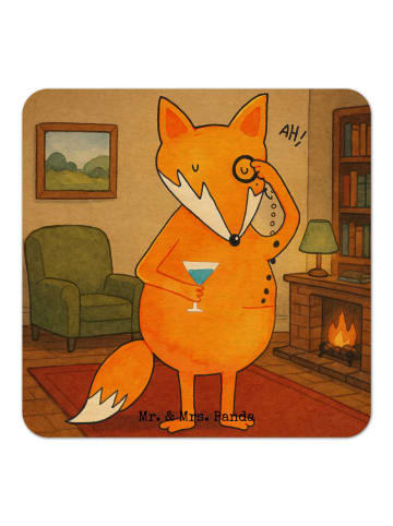 Mr. & Mrs. Panda Bierdeckel Fuchs Lord Design ohne Spruch in Weiß