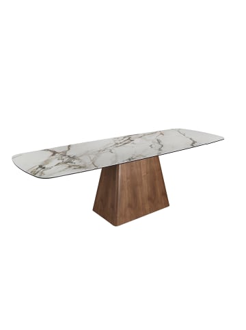 Angel Cerdá Ausziehbarer Esstisch 1158 in Weiß/Erde/Walnuss – (B)180 x (T)100 x (H)78 cm