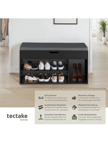 tectake Schuhbank Natalya mit Sitzpolster für 9 Paar Schuhe,  104x30x49cm