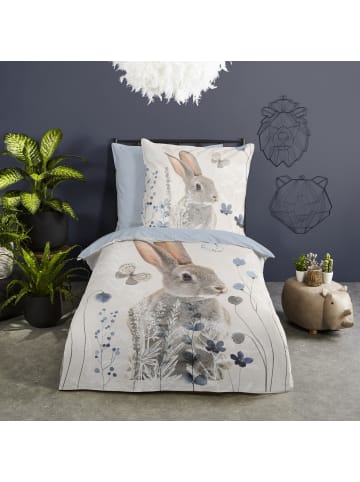 Good Morning Renforcé Kinder-Wendebettwäsche in hellblau