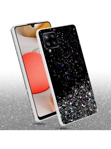 cadorabo Hülle für Samsung Galaxy A42 5G / M42 5G Glitter in Schwarz mit Glitter