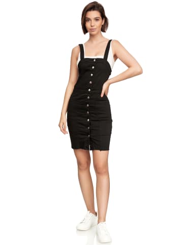 Arizona-Shopping Denim Jeans Latz Kleid Cocktail Mini Rock in Schwarz
