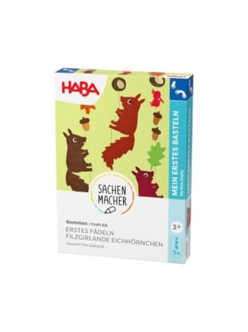 HABA Sales GmbH & Co.KG Nonbook - Bastelset - Erstes Fädeln Filzgirlande Eichhörnchen