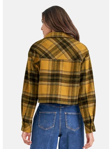 MADELEINE Kurzes Shacket im Karodesign in korkbraun / honig