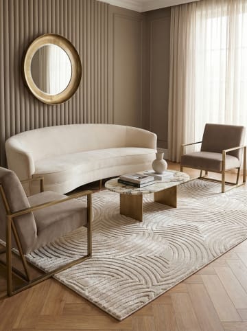 KADIMA DESIGN Teppich Kurzflor Raumtiefe-Muster Polypropylen Wohnzimmer in Beige