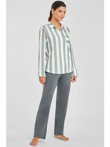 Vivance Active Pyjama in grau-weiß
