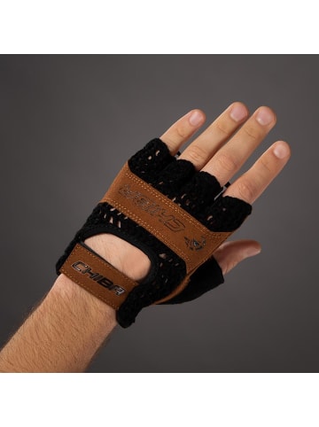 Chiba Retro - Fahrradhandschuhe kurz, gehäkelte Oberhand,