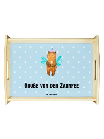 Mr. & Mrs. Panda Servier Tablett Bär Zahnfee mit Spruch in Blau Pastell