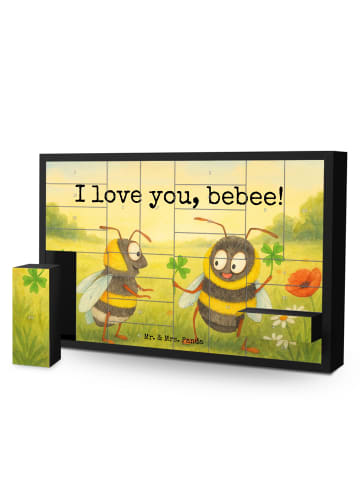 Mr. & Mrs. Panda Weihnachtskalender Bienen Paar Design mit Spruch in Weiß