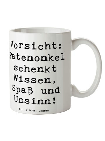 Mr. & Mrs. Panda Tasse Spruch Patenonkel Wissen Spaß mit Spruch in Weiß