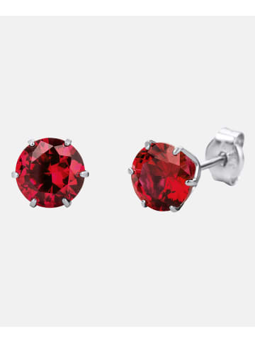 Diamant L'éternel Ohrringe aus 375 Weißgold mit Rubin