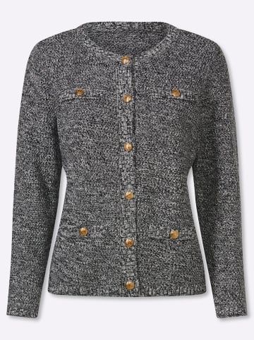 Sieh an! Cardigan in ecru-schwarz-gemustert