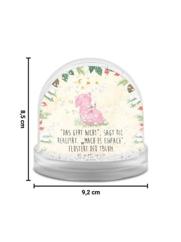 Mr. & Mrs. Panda Schneekugel Schwein Glück mit Spruch in Naturpapier