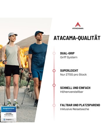 Atacama ATACAMA Teleskop Wanderstöcke - CarbonMix - faltbar - Ultra leicht mit viel Zub
