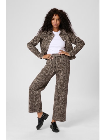 Kaffe Langarm - Hemd KAleondra Tight fit in Feather Gray / Black Animal
