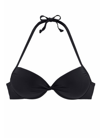 LASCANA Push-Up-Bikini-Top in schwarz