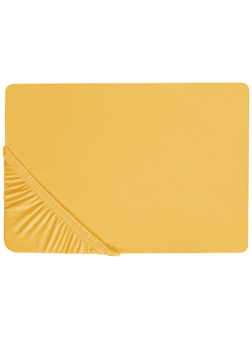 Beliani Bettlaken JANBU in Gelb - (W) 90 x (H) 30 x (L) 200 cm
