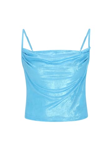 faina Women Top in light blue metallic