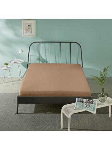 REDBEST Single-Jersey Spannbettlaken San Francisco in braun