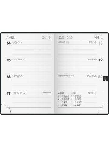 BRUNNEN Taschenkalender 723 7,6x11,2cm 1 Woche/2 Seiten Kunstleder bordeaux 2026