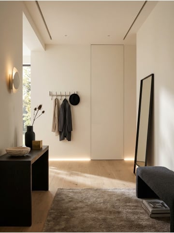 KADIMA DESIGN Silberne Metall-Wandgarderobe, 12 Haken, 60x19x10 cm, Handarbeit