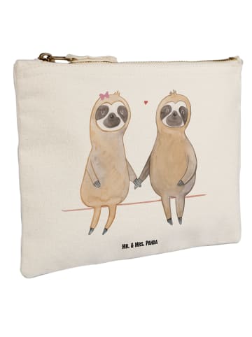 Mr. & Mrs. Panda Schminktasche Faultier Pärchen ohne Spruch in Weiß