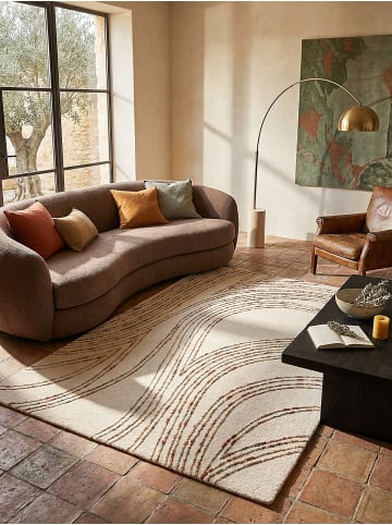 KADIMA DESIGN Handgetufteter Wollteppich in natürlichen Tönen in Natur-Orange