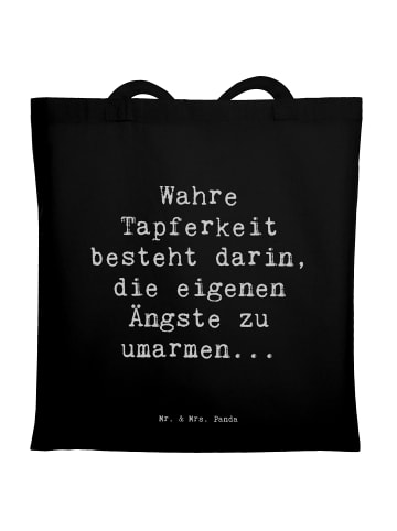 Mr. & Mrs. Panda Shopping Tasche Spruch Tapferkeit Umarmung mit ... in Schwarz